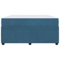 Bedframe met matras met matras Blauw 160 x 200 cm Fluweel - thumbnail