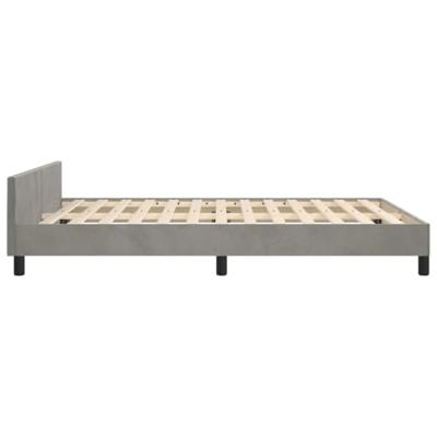 Bedframe met hoofdeinde fluweel lichtgrijs 140x200 cm