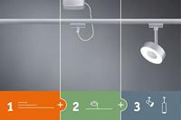 Paulmann Pedal 230V-railsysteem lamp URail LED vast ingebouwd 5 W LED Chroom (mat) - thumbnail