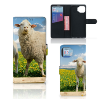 Motorola Moto G 5G Plus | Telefoonhoesje | Met pasjeshouder | Schaap en Lammetje - thumbnail