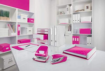 Ringband Leitz WOW A4 4-rings O-mechaniek 25mm PP roze