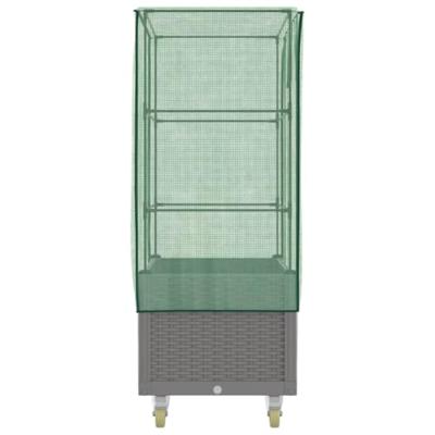 Plantenbak verhoogd met hoes en wielen 80x50x182 cm rattanlook