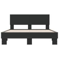 Bedframe LED bewerkt hout metaal zwart 140x190 cm - thumbnail