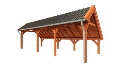 Trendhout Kapschuur de Hoeve XL 885x380 cm- Kapschuurdak- Onbehandeld lariks Douglas hout- Trendhout