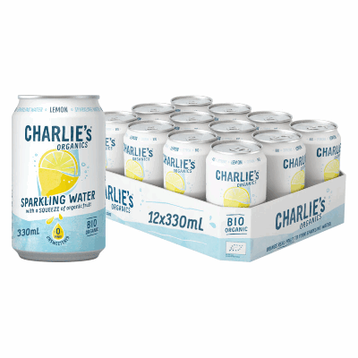 Charlie's organics sparkling water lemon bio blik (12x 33cl)