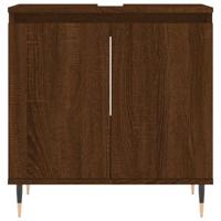 Badkamerkast 58x33x60 cm bewerkt hout bruin eikenkleur - thumbnail