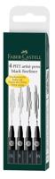 Faber Castell Tekenstift Pitt Artist Pen - etui 4 stuks - zwart - thumbnail