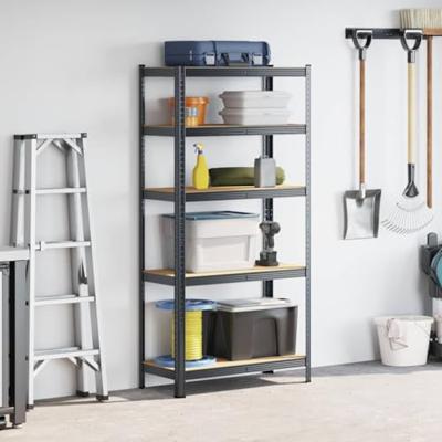 VidaXL Opbergrek 5-laags staal & bewerkt hout antracietkleurig