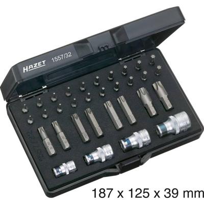 HAZET Gereedschapset 1557/32 - 1/4 inch (6,3 mm) zeskant massief - Binnen-TORX®-profiel - 32-delig - T6 - T55