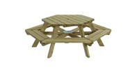Picknicktafel zeshoek Talen Buitenmeubelen - Talen buitenmeubelen - thumbnail