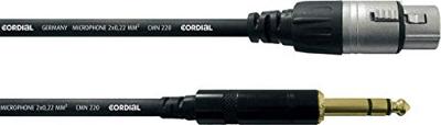 Cordial CFM 3 FV XLR Verbindingskabel [1x XLR-bus - 1x Jackplug male 6,3 mm] 3.00 m Zwart