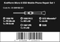 Wera Kraftform Micro 6 ESD Smartphone-reparatieset 1, 6-delig schroevendraaier - thumbnail