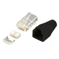 LogiLink MP0022 RJ45-connector, Cat 6, afgeschermd Stekker, recht Aantal polen: 8P8C Zwart 100 stuk(s) - thumbnail