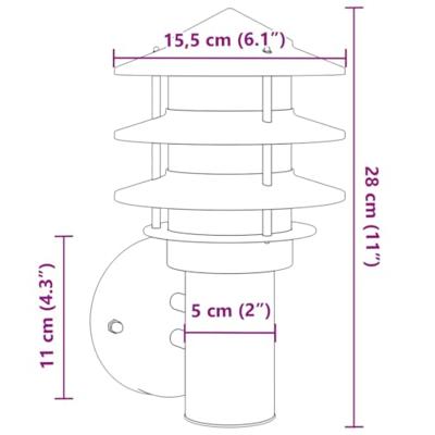 VidaXL Buitenwandlamp roestvrij staal zilverkleurig VidaXL Buitenwandlamp roestvrij staal zilverkleurig