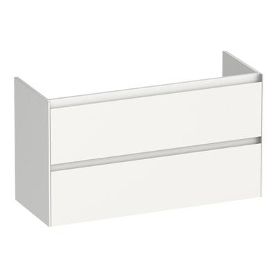 Brauer Inspire - Onderkast Ondiep - 100 cm - met 2 Softclose Lades Greeploos en 1 Sifon Uitsparing - Hoogglans Wit