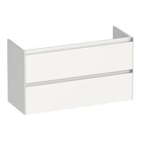 Brauer Inspire - Onderkast Ondiep - 100 cm - met 2 Softclose Lades Greeploos en 1 Sifon Uitsparing - Hoogglans Wit - thumbnail