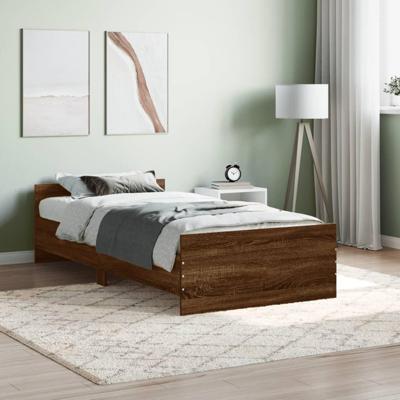 Bedframe zonder matras bewerkt hout bruin eikenkleur 100x200 cm