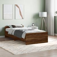 Bedframe zonder matras bewerkt hout bruin eikenkleur 100x200 cm - thumbnail