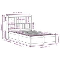 Bedframe zonder matras massief grenenhout 135x190 cm - thumbnail