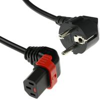 ACT AK5266 Netsnoer Schuko CEE 7/7 male (haaks) - C13 IEC Lock (boven haaks) | Zwart | 3 meter - thumbnail