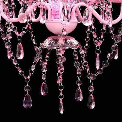VidaXL Kristallen licht met 5 gloeilampen rosa