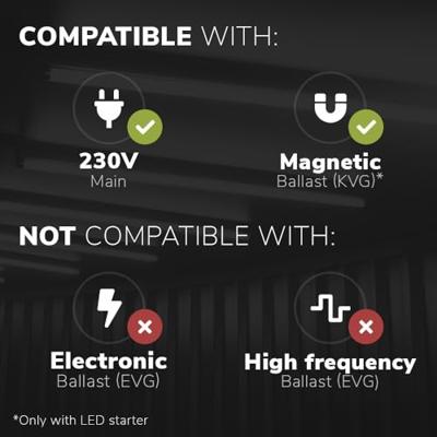 LED TL Buis 150cm - T8 G13 Fitting - 25 Watt 3500lm (140lm/W) - 6000K - Flikkervrij - Vervangt 90 Watt (90W/860) - Incl. Starter - thumbnail
