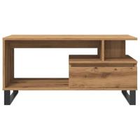 Salontafel 90x49x45 cm bewerkt hout artisanaal eikenkleurig - thumbnail
