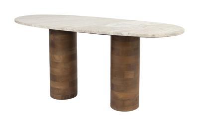 ZILT Salontafel 'Danicia' Marmer en Mangohout, 100 x 40cm ZILT Salontafel 'Danicia' Marmer en Mangohout, 100 x 40cm