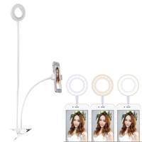 Clip stijl universele Cell Phone houder beugel Selfie ring licht met 3-Color licht aanpassing voor studio opname live uitzending live show KTV et - thumbnail