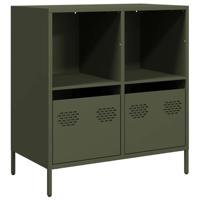 Dressoir 68x39x73,5 cm koudgewalst staal olijfgroen - thumbnail
