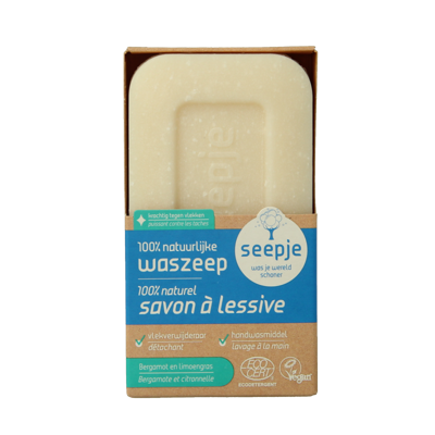 Seepje Waszeep & vlekverwijderaar bergamot & limoengras 120 Gram Seepje Waszeep & vlekverwijderaar bergamot & limoengras 120 Gram