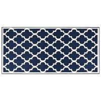 VidaXL Buitenkleed omkeerbaar 80x150 cm marineblauw en wit - thumbnail