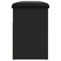 Schoenenbank 82x32x45,5 cm bewerkt hout zwart - thumbnail