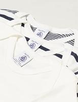 Set van 3 rompertjes met korte mouwen van biologisch katoen PETIT BATEAU wit - thumbnail