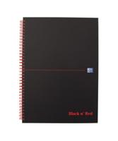 Oxford BLACK N' RED spiraalblok karton, 140 bladzijden ft A4, gelijnd - thumbnail
