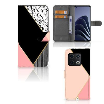 OnePlus 10 Pro | Book Case | Zwart Roze Vormen