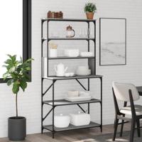 VidaXL Bakkersrek 6-laags 90x40x180 cm bewerkt hout grijs sonoma eiken - thumbnail
