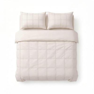 Sleeptime Check Pintuck Beige 200 x 200/220 cm