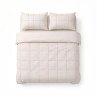 Sleeptime Check Pintuck Beige 200 x 200/220 cm - thumbnail