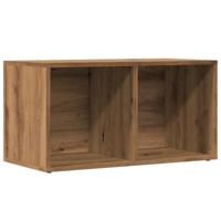 LP Opbergbox 69,5x34x36 cm bewerkt hout artisanaal eikenkleurig - thumbnail