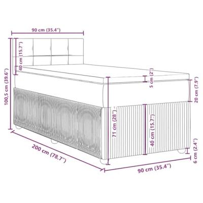 Boxspring met matras stof blauw 90x200 cm