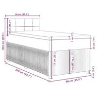 Boxspring met matras stof blauw 90x200 cm - thumbnail
