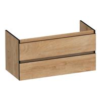 Brauer Joy Edge - Onderkast - 100 cm - met 2 Softclose Lades Greeploos en 1 Sifon Uitsparing - Forest Tan - thumbnail