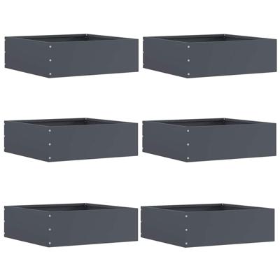 Tuinrand 6 pcs Antraciet 40 x 40 x 13 cm Staal