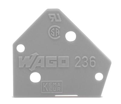 WAGO 236-100 Afsluitplaat Grijs 1 stuk(s)