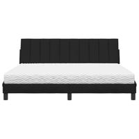 Bed met matras "Hanko" stof zwart 180x200 cm - thumbnail