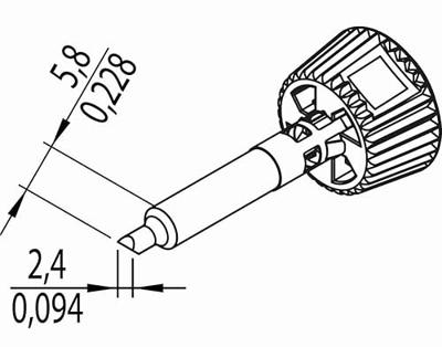Ersa 0142CDLF24A/SB Soldeerpunt Beitelvorm Grootte soldeerpunt 2.40 mm Inhoud: 1 stuk(s) Ersa 0142CDLF24A/SB Soldeerpunt Beitelvorm Grootte soldeerpunt 2.40 mm Inhoud: 1 stuk(s)
