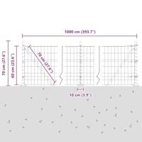VidaXL Hek met paal groen 0,6 x 10 m staal en pvc - thumbnail