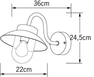 Konstsmide Vega Mini 417-250 Buitenlamp (wand), Wandlamp Spaarlamp, Gloeilamp, LED E27 Wit