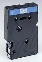 Brother Gloss Laminated Labelling Tape - 9mm, Blue/White - thumbnail